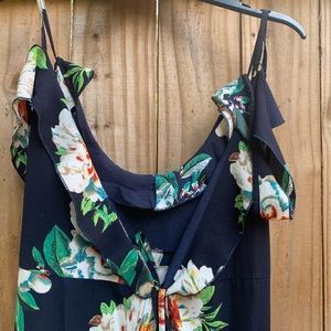 Navy Floral Wrap Dress